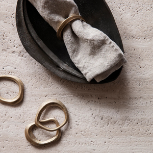 Flow Napkin Rings - Set of 4 - Brass