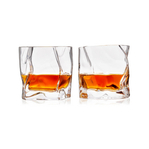 Japanese Inspired Crystal Molten Tumblers - Set of 2