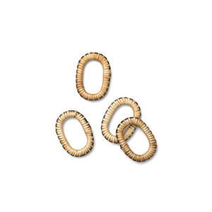 Weave Napkin Rings - Set of 4 - Natural/Black