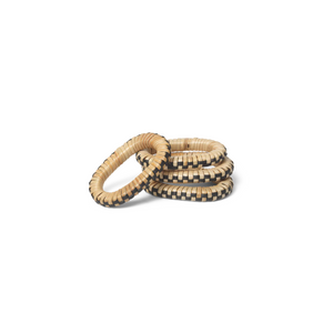 Weave Napkin Rings - Set of 4 - Natural/Black